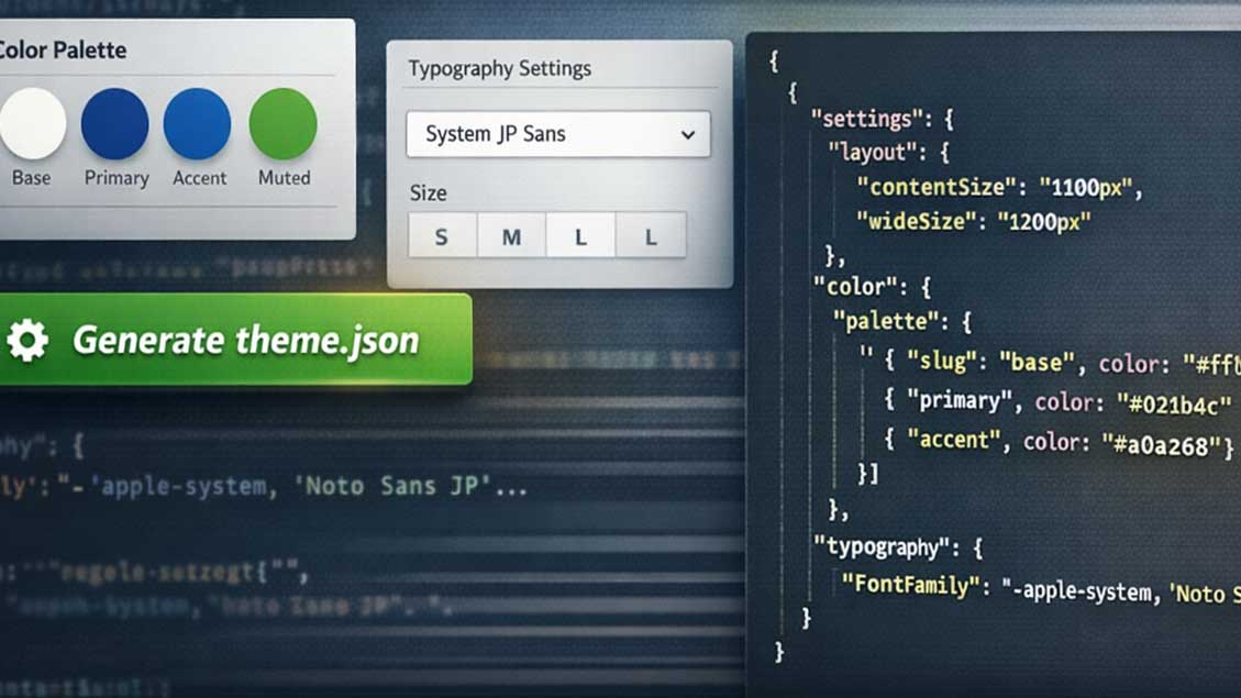 WP theme.json generator